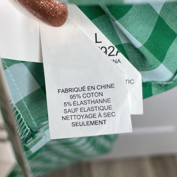 Kate spade Green & White Gingham Smocked-bodice Dress size LG - POCKETS!! - Picture 7 of 11